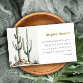 Cacti Desert Landscape Display Douche Baby shower Informatiekaartje