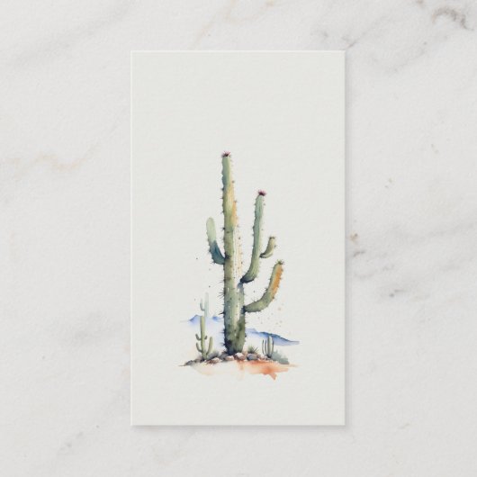 Cacti Desert Landscape Luier Raffle Baby shower Informatiekaartje (Achterkant)