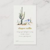 Cacti Desert Landscape Luier Raffle Baby shower Informatiekaartje (Voorkant)