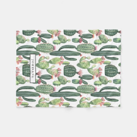 Cacti Desert Thema Gepersonaliseerd Fleece Deken (Voorkant (Horizontaal))