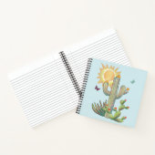 Cacti en Butterflies op Aqua Notitieboek (Binnen)