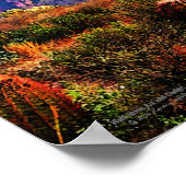 Cacti en Paarse Mountain Arizona woestijn 14x11 Poster (Hoek)