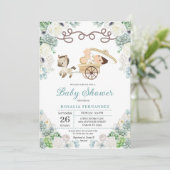 Cacti Floral Mexican Baby Boy Charro Baby shower Kaart (Staand voorkant)