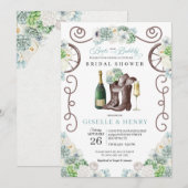 Cacti Floral Westerne Boots en bubbelbaar Vrijgeze Kaart (Voorkant / Achterkant)