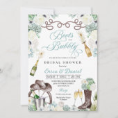 Cacti Floral Westerne Boots en bubbelbaar Vrijgeze Kaart (Voorkant)