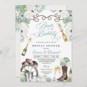 Cacti Floral Westerne Boots en bubbelbaar Vrijgeze Kaart (Voorkant / Achterkant)