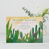 Cacti Garden Moving Announcement Kaart (Staand voorkant)