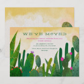 Cacti Garden Moving Announcement Kaart (Voorkant / Achterkant)