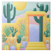 Cacti Garden Southwestern Tegeltje (Voorkant)
