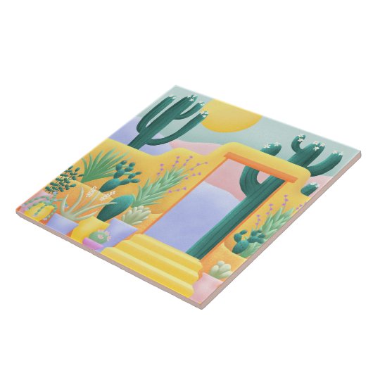 Cacti Garden Southwestern Tegeltje (Zijkant)