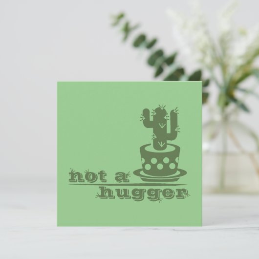 Cacti Geen knuffelcactus grappig gezegde Bedankkaart (Staand voorkant)