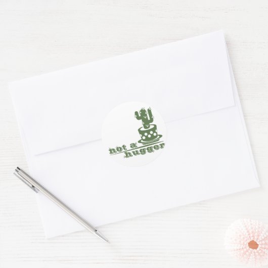 Cacti Geen knuffelcactus grappig gezegde Ronde Sticker (Envelop)