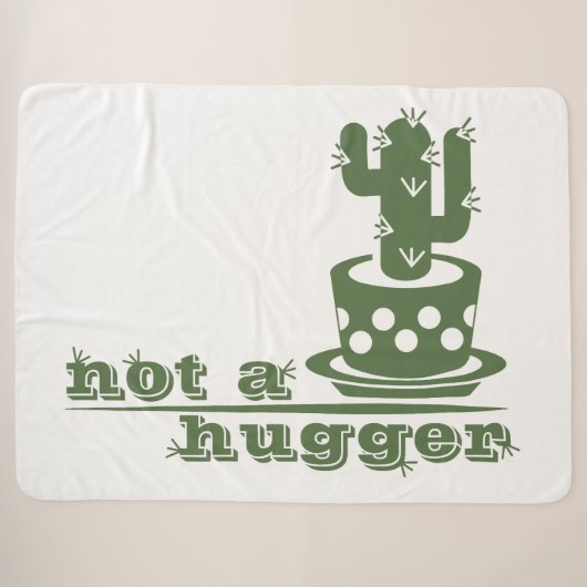 Cacti Geen knuffelcactus grappig gezegde Sherpa Deken (Voorkant (horizontaal))