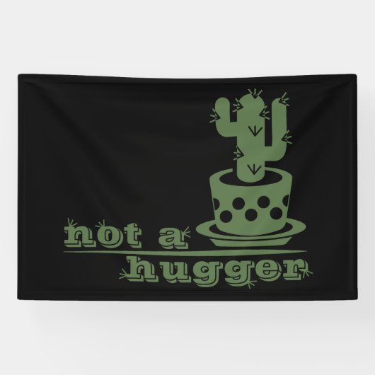Cacti Geen knuffelcactus grappig gezegde Spandoek (Horizontaal)