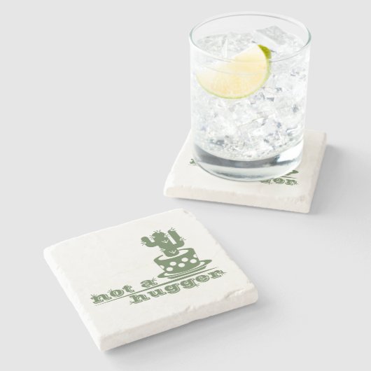 Cacti Geen knuffelcactus grappig gezegde Stenen Onderzetter (Zijkant)