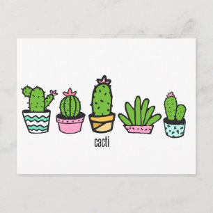 cacti - groep briefkaart