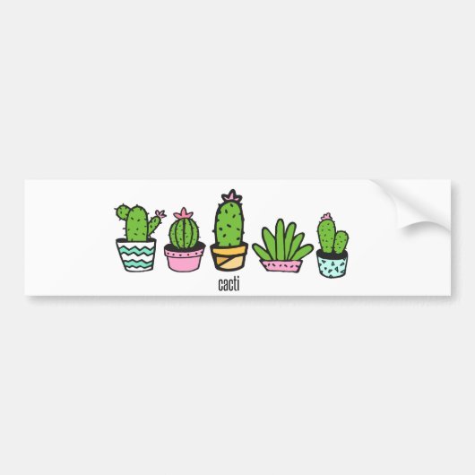 cacti - groep bumpersticker (Voorkant)