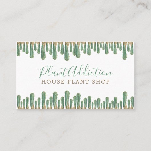Cacti house plant shop visitekaartje (Voorkant)