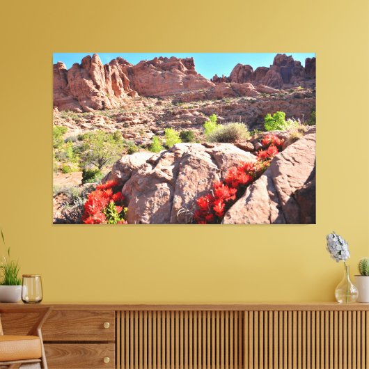 Cacti in Bloom Canvas Afdruk (Insitu (Woonkamer))