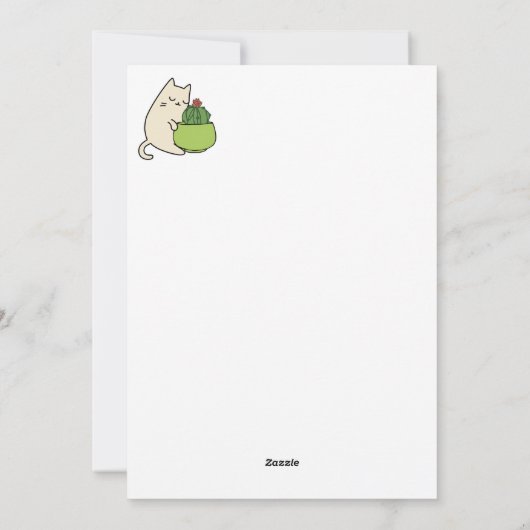 Cacti knuffelend Kat knuffels en prikkels Feestdagenkaart (Achterkant)