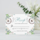 Cacti Mint Groene Westerne Quinceanera RSVP-kaart RSVP Kaartje (Staand voorkant)