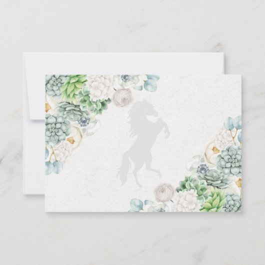 Cacti Mint Groene Westerne Quinceanera RSVP-kaart RSVP Kaartje (Achterkant)