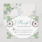 Cacti Mint Groene Westerne Quinceanera RSVP-kaart RSVP Kaartje (Voorkant / Achterkant)