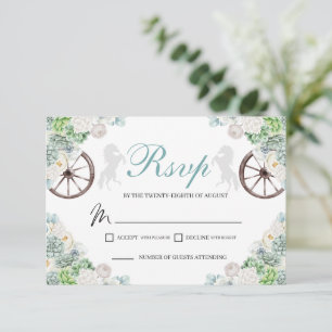 Cacti Mint Groene Westerne Quinceanera RSVP-kaart RSVP Kaartje