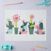 Cacti on Green Tissuepapier (Craft)