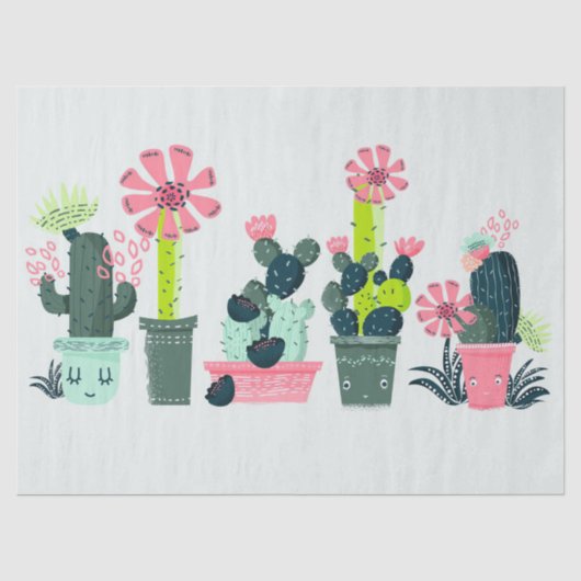 Cacti on Green Tissuepapier (Voorkant)