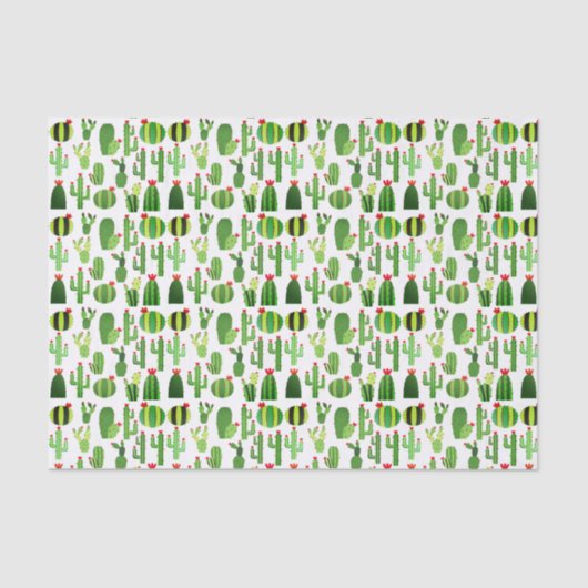 Cacti on White Tissuepapier (Voorkant)