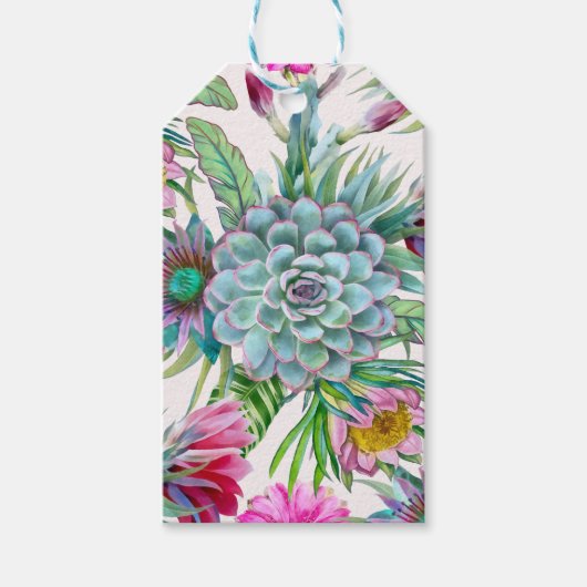 Cacti Pattern Cadeaulabel (Voorkant)