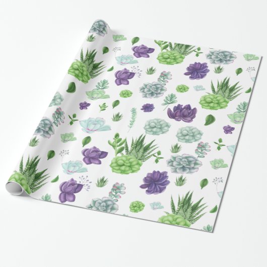 Cacti Pattern Cadeaupapier (Uitgerold)