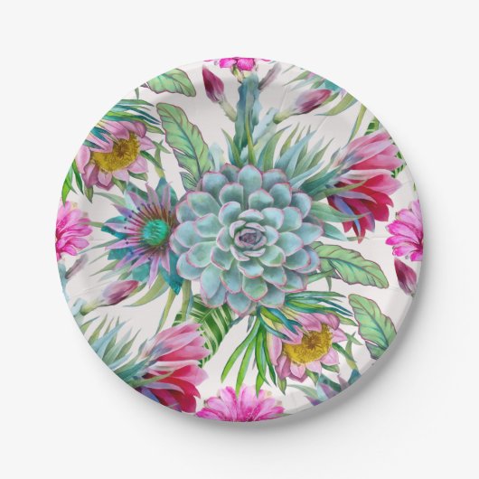 Cacti Pattern Papieren Bordje (Voorkant)