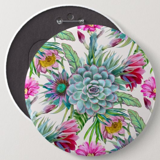 Cacti Pattern Ronde Button 6,0 Cm (Voorkant /achterkant)