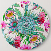 Cacti Pattern Ronde Button 6,0 Cm (Voorkant)