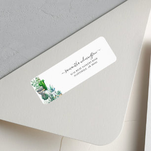 Cacti Planten Botanical Script Return Address Etiket
