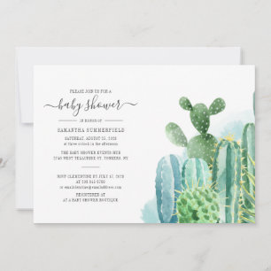 Cacti Planten Botanisch Schrift Moderne Baby Showe Kaart