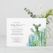 Cacti-Planten Botanisch Script Modern Baby shower Kaart (Staand voorkant)