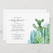 Cacti-Planten Botanisch Script Modern Baby shower Kaart (Voorkant / Achterkant)