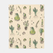 Cacti Planten Patroon Fleece Deken (Voorkant)