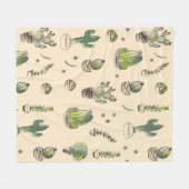 Cacti Planten Patroon Fleece Deken (Voorkant (Horizontaal))