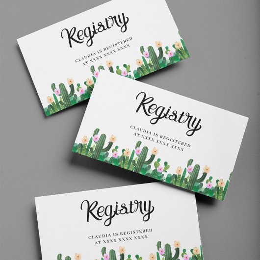 Cacti Registry Bruiloftsfeest Informatiekaartje