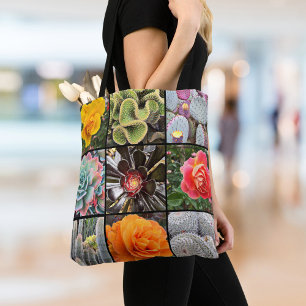 Cacti Roos Bloemen Fotografie Collage Modern Bold Tote Bag