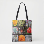 Cacti Roos Bloemen Fotografie Collage Modern Bold Tote Bag (Voorkant)