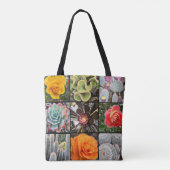 Cacti Roos Bloemen Fotografie Collage Modern Bold Tote Bag (Achterkant)