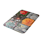 Cacti roos bloemencollage modern vet badmat (Gekanteld)