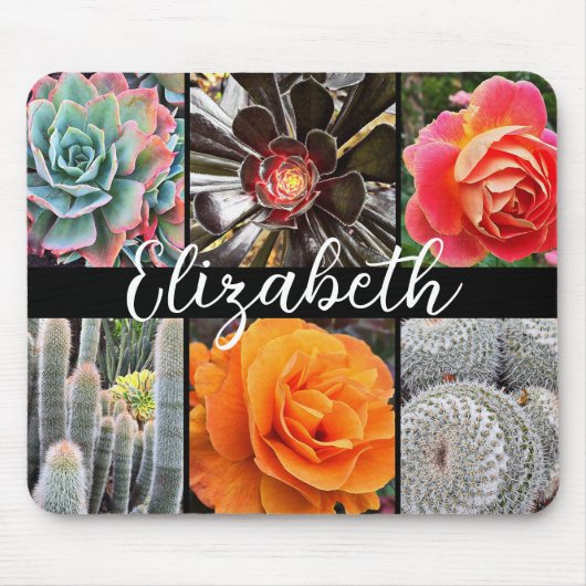 Cacti rozen stijlvolle foto's script aangepaste na muismat (Voorkant)