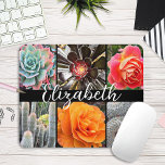 Cacti rozen stijlvolle foto's script aangepaste na muismat<br><div class="desc">Helderrood, geel en oranje-omhelsde rozen en groene, waterige en zwarte cactussen roepen warme zomerdagen op. Geniet van de bloesems en de vreedzame atmosfeer van een levendige tuin wanneer je deze verbluffende fotografie gebruikt, de naam mousepad. Het is een geweldig cadeau voor iemand speciaal! Typ alleen de naam van uw keuze...</div>