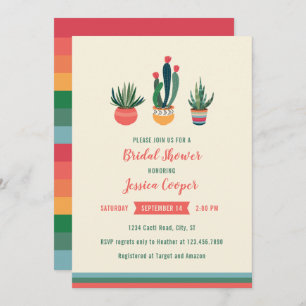 Cacti Succulent Bridal Shower Kaart